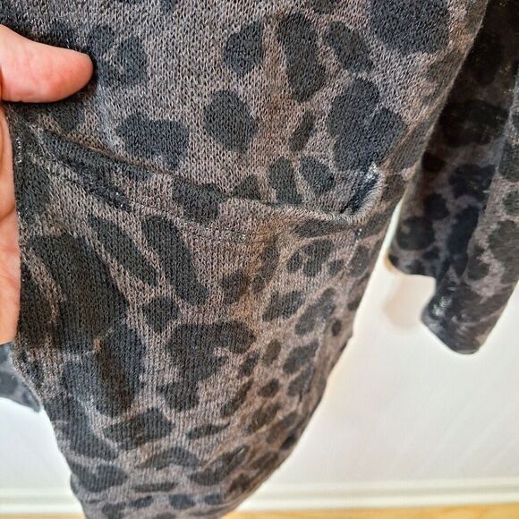 Beeson River Plus 3XL Open Front Leopard Print Cardigan Duster Semi Sheer Mesh - Picture 6 of 9